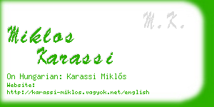 miklos karassi business card